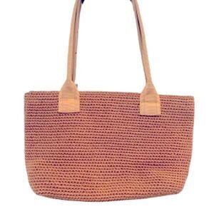 The Sak Elliott Lucca Sand Tan Neutral Colored Handwoven Sustainable Handbag Bag